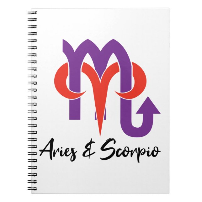 Äries und Scorpio Paare Horoskop Zodiac Notizblock (Vorderseite)