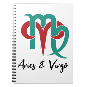 Aries und Virgo Zodiac Couple Horoskop Notizblock