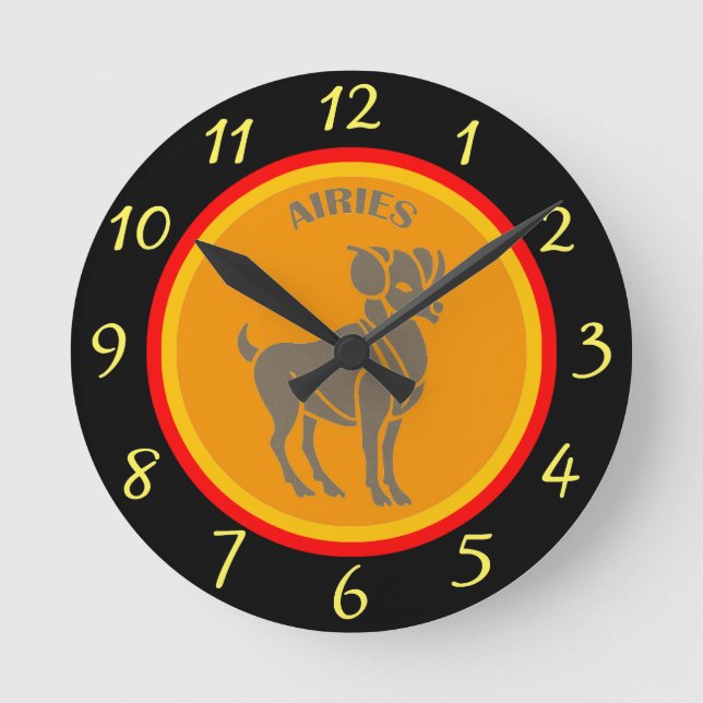 Aries Wall Clock Runde Wanduhr (Vorderseite)