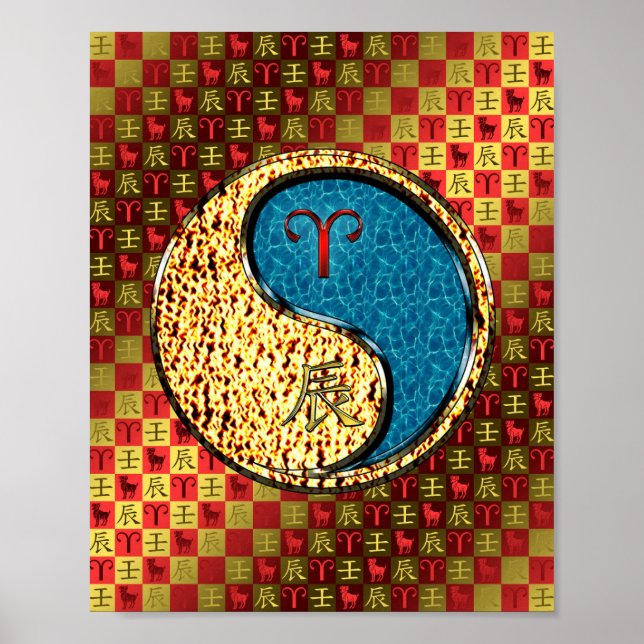 Aries & Water Dragon Poster (Vorne)