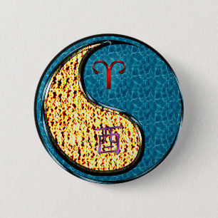 Aries & Water Rooster Button