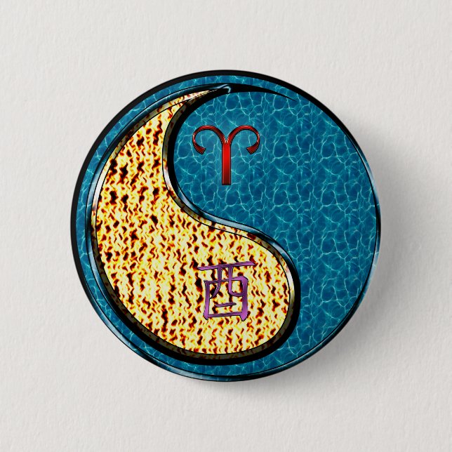 Aries & Water Rooster Button (Vorderseite)