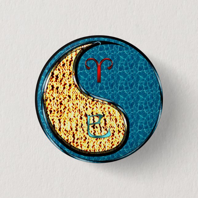 Aries & Water Schlange Button (Vorderseite)