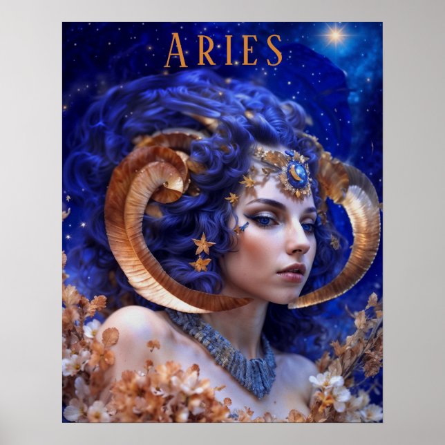 Aries Weibliches Astrologisches Poster (Vorne)