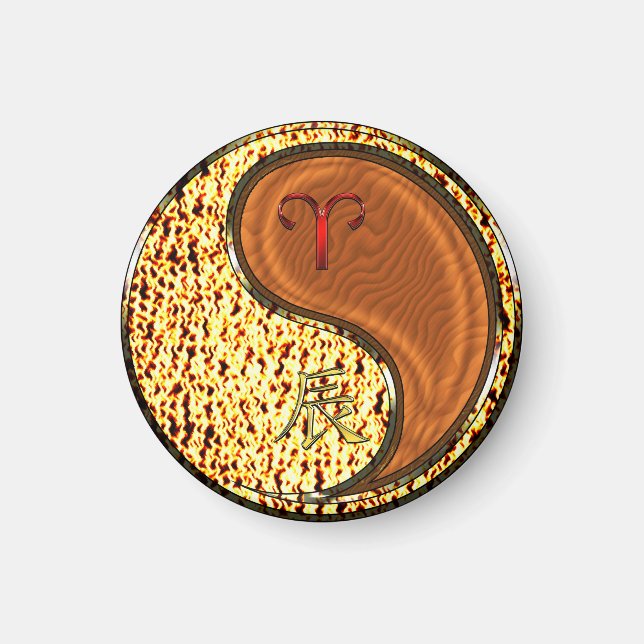 Aries & Wood Dragon Magnet (Vorne)
