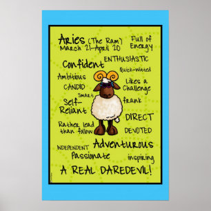 Aries wordcloud poster