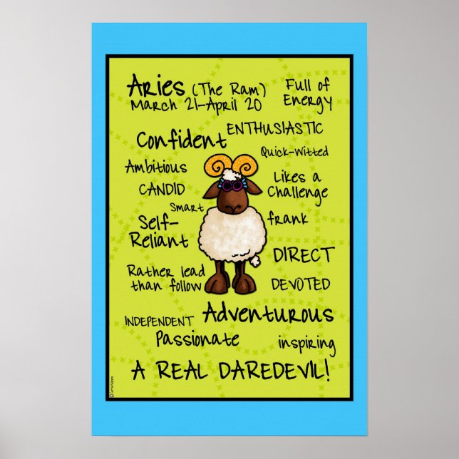 Aries WordCloud-Poster Poster (Vorne)