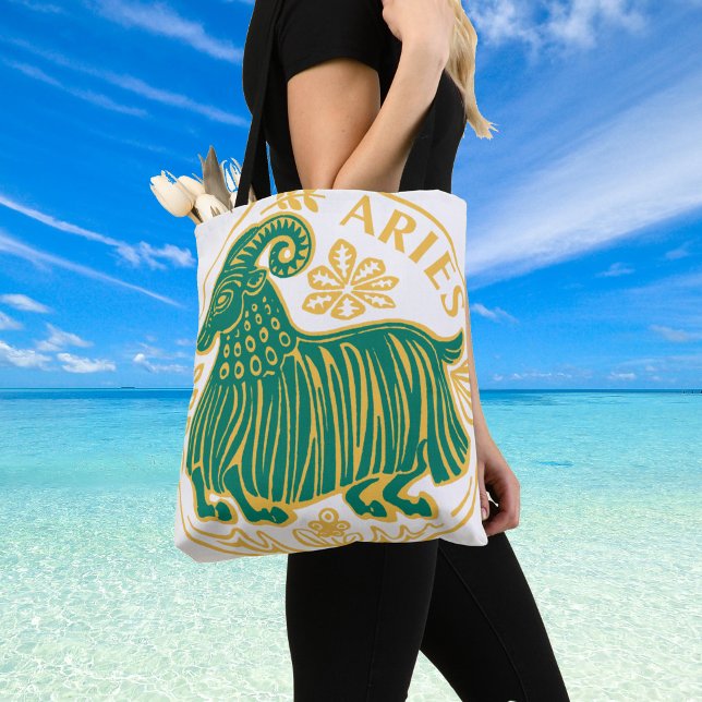 Aries Zeichen des Zodiaks auf (Star sign Aries on a shoulder bag)