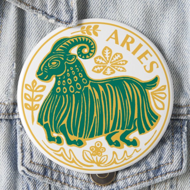 Aries Zeichen des Zodiaks auf Button (Von Creator hochgeladen)