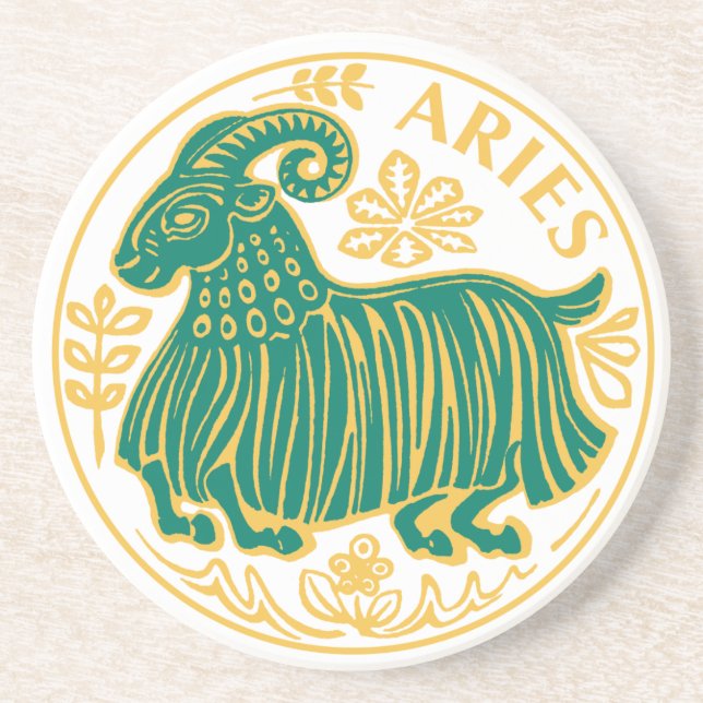 Aries Zeichen des Zodiaks auf Getränkeuntersetzer (Vorne)