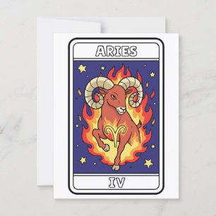 Aries Zodiac Astrologie Illustration Postkarte