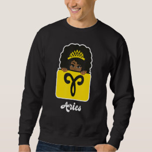 Aries Zodiac Astrologie Schilderhoroskop Black Que Sweatshirt