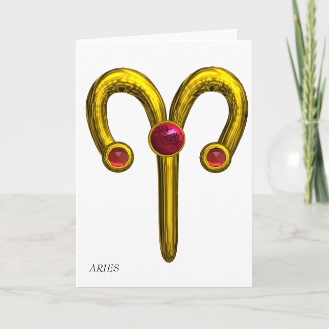 ARIES ZODIAC BIRTHDAY JEWEL KARTE (Vorderseite)