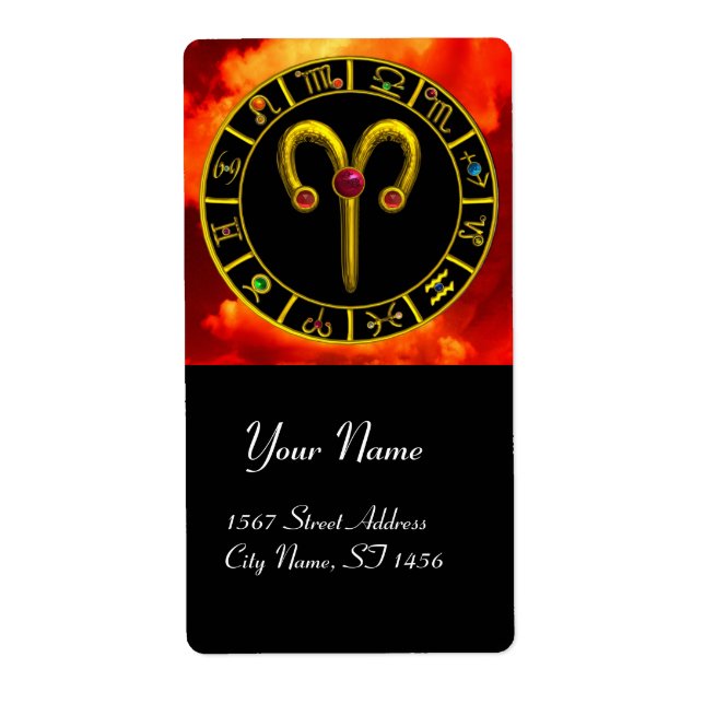 ARIES ZODIAC BIRTHDAY JEWEL Red Ruby Gold (Vorne)