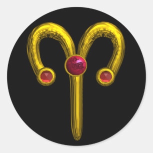 ARIES ZODIAC BIRTHDAY JEWEL RUNDER AUFKLEBER