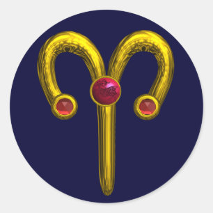 ARIES ZODIAC BIRTHDAY JEWEL RUNDER AUFKLEBER