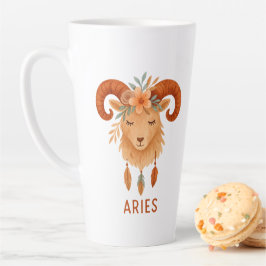 Aries zodiac boho watercolor Latte Mug Milchtasse