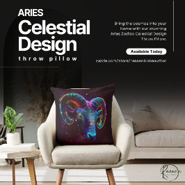 Aries Zodiac Celestial Design Throw Kissen