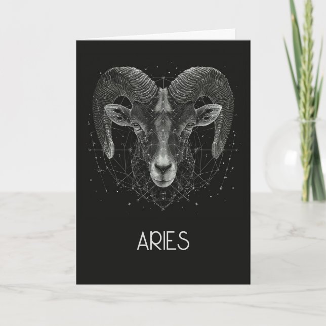 Aries Zodiac Constellation Blank Folded Card Dankeskarte (Vorderseite)