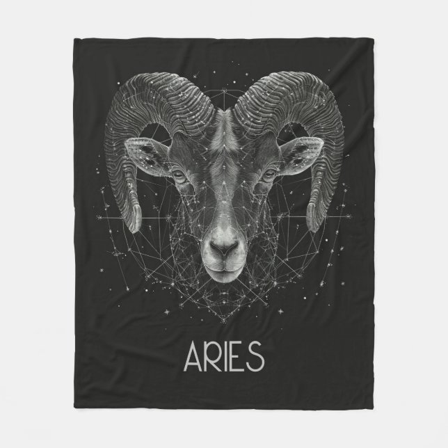 Aries Zodiac Constellation Fleece Blanket (Vorderseite)