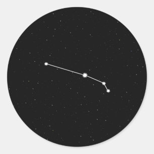Aries Zodiac Constellation Modern Black & White Runder Aufkleber