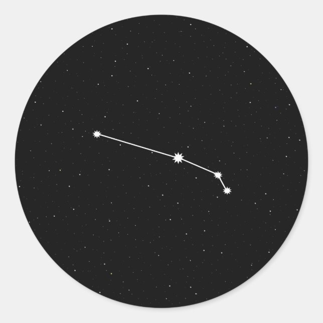 Aries Zodiac Constellation Modern Black & White Runder Aufkleber (Vorderseite)