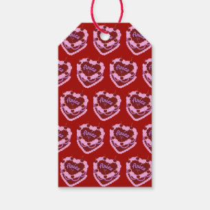 Aries Zodiac Coquette Herz Geburtstagskuchen Geschenkanhänger