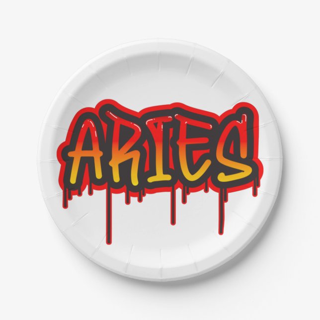 ARIES Zodiac Fire Sign Red Baby Dusche Pappteller (Vorderseite)