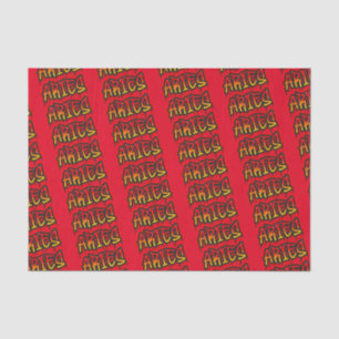 ARIES Zodiac Fire Sign Red Driving Art Party Seidenpapier