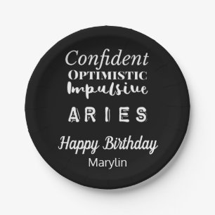 Aries Zodiac Fun Charakteristika Geburtstag Pappteller