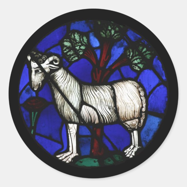 Aries Zodiac Glass Notre-Dame de Paris RS Runder Aufkleber (Vorderseite)
