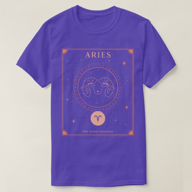 Aries Zodiac Horoskop Signatur Astrologie Tarot Ko T-Shirt (Design vorne)