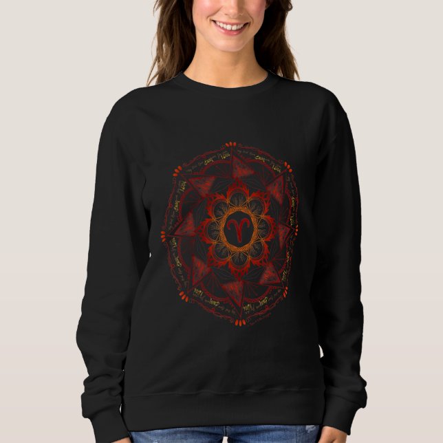 Aries Zodiac Mandala Sweatshirt (Vorderseite)