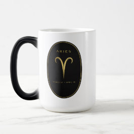 Aries Zodiac Mug – Black & Gold Luxury Emblem | Bl Verwandlungstasse