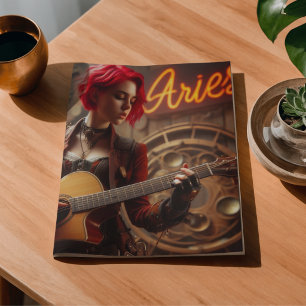 Aries Zodiac Musician Guitar Decoupage Seidenpapier