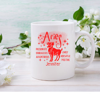 Aries Zodiac Personalisierte Merkmale Horoskop Kaffeetasse