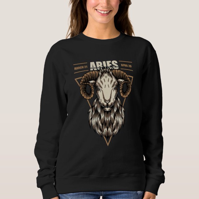 Aries Zodiac Ram Astrologie März April Geburtstag Sweatshirt (Vorderseite)