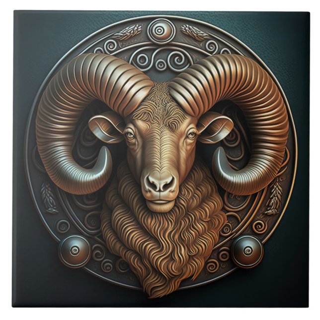 Aries Zodiac Sign Aries Horoskop Fliese (Vorderseite)