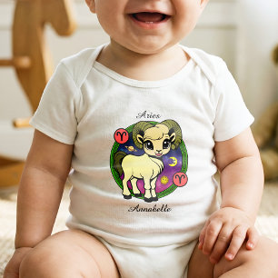 Aries Zodiac Sign Astrologie Cartoon Horoskop Baby Strampler