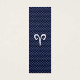 Aries Zodiac Sign auf Navy Blue Carbon Fibre Print