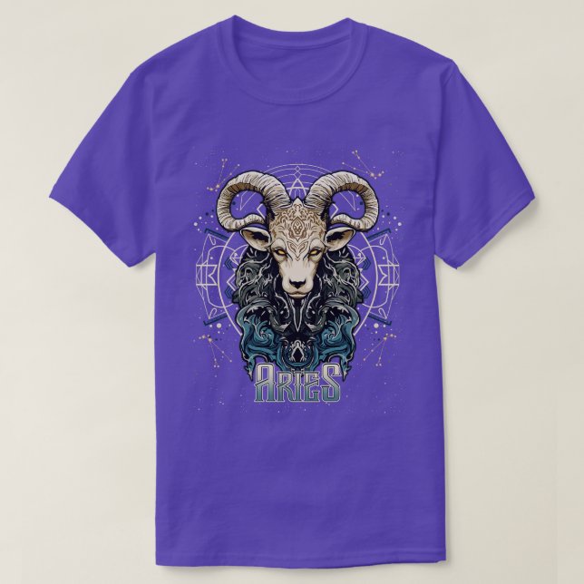 Aries Zodiac Sign Birthday Horoskop T-Shirt (Design vorne)