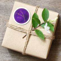 Aries Zodiac Sign Gold Foil Constellation