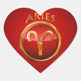 Aries Zodiac Sign Herz-Aufkleber