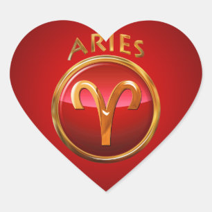 Aries Zodiac Sign Herz-Aufkleber