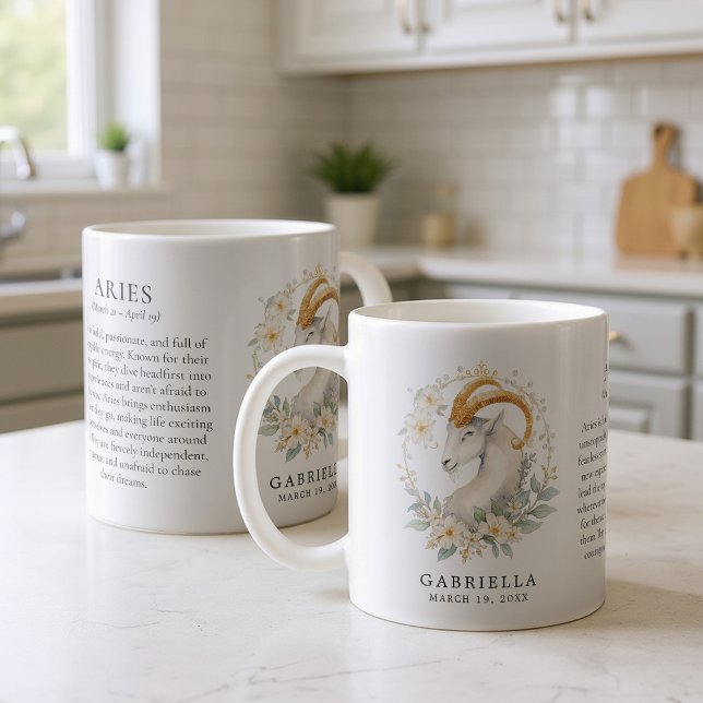 Aries Zodiac Sign Horoscope Personalized Gift Kaffeetasse (Von Creator hochgeladen)