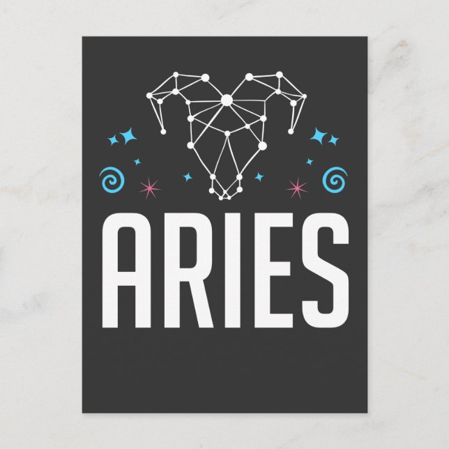 Aries Zodiac Sign Horoskop Constellation Postkarte (Vorderseite)