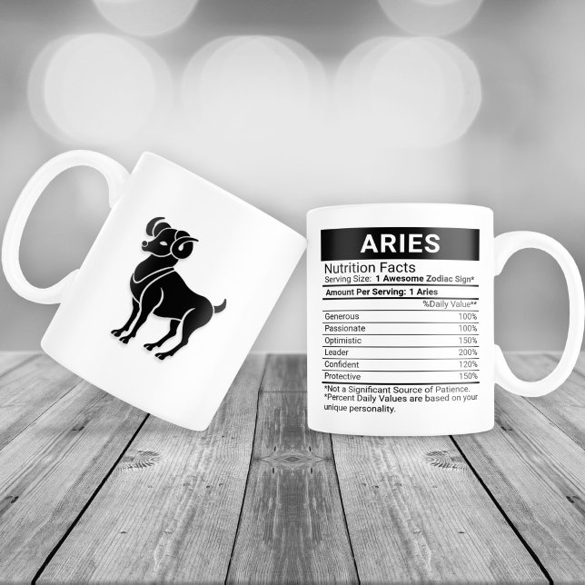 Aries Zodiac Sign mit Nutrition Facts, Jumbo-Tasse (Von Creator hochgeladen)