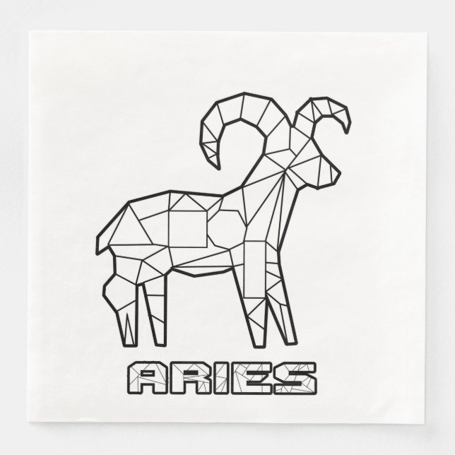 Aries Zodiac Sign Napkin Serviette (Vorderseite)