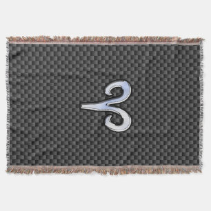 Aries Zodiac Sign on Carbon Fibre Style Decke