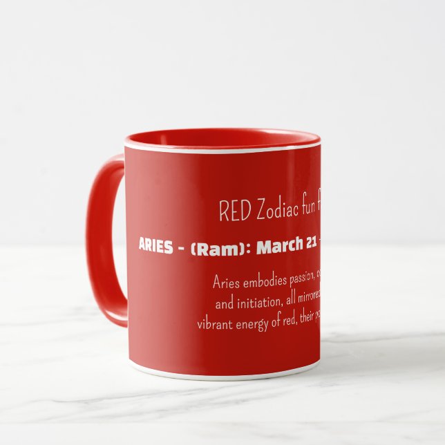 ARIES Zodiac Sign Personality Traits Tasse (Vorderseite Links)